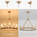 26" Gold Wagon Wheel Chandelier, 12-Light Farmhouse Chandelier for Dining Room, Gold Pendant Light Fixture for High Ceiling Living Room Foyer Entryway