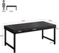 55" Industrial Executive Desk for Home Office, Rustic Simple Computer Laptop Desk with Strong Metal Legs, Study Writing Table Business Workstation, Small Conference Table Black
