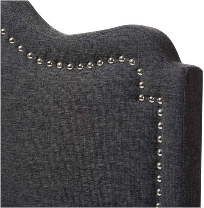 Coastal Cool Modern and Contemporary Fabric Headboard Queen/Dark Gray