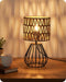 Small Bedside Lamp, Boho Table Lamp with Handwoven Paper Lampshade & Black Metal Base, Rattan Desk Lamp, Modern Nightstand Lamp for Bedroom, Living Room, 2700K LED Bulb Included, HW06TL05