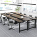 70.8” Executive Desk, Large Office Computer Desk with Thicken Frame, Modern Simple Workstation Business Furniture for Home Office, Vintage Grey/Black