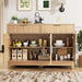 47.2" Modern Fluted Sideboard Buffet Cabinet with Storage, Oak | Coffee Bar Storage Cabinet with Drawer, Fluted Doors & Adjustable Shelf, for Living Room Kitchen Dining Room Entryway Hallway