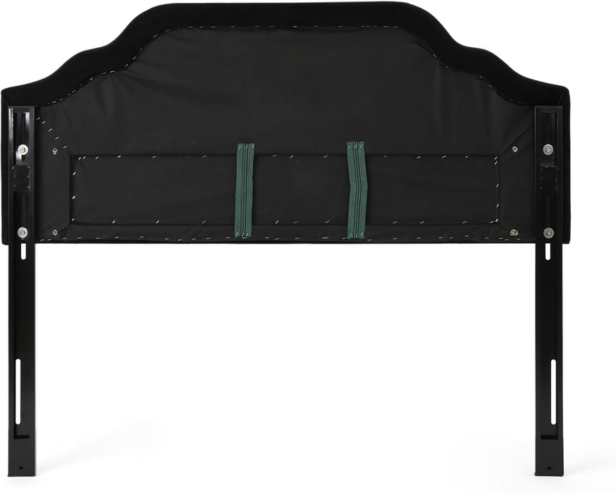 Silas Velvet Headboard, Queen / Full, Black / Black