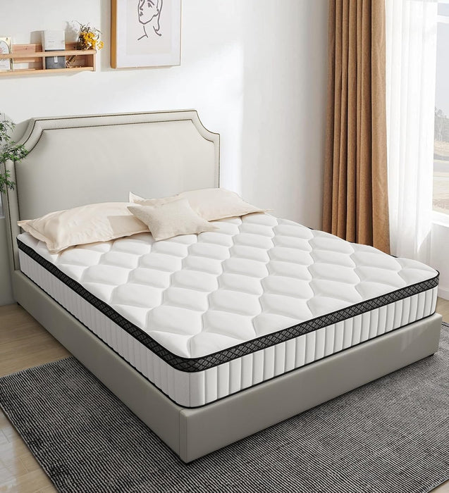 12 Inch Full Size Hybrid Mattress in a Box,Features Cooling Gel Memory Foam and Responsive Springs for Contouring Support and Motion Isolation,Medium Firm Pressure Relief,White Mattresses