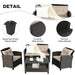 4 Pieces Outdoor Rattan Furniture Set with Glass Table