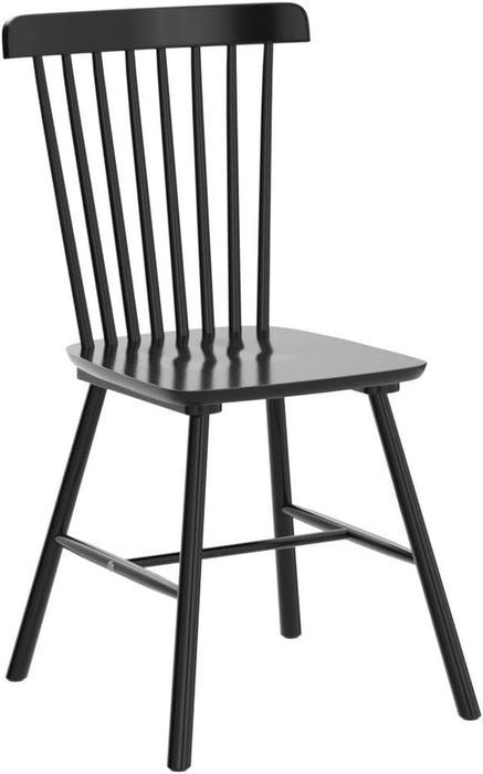 Windsor Dining Chair Set of 4, Spindle Back Wooden Chairs for Kitchen and Dining Room, Restaurant, Cafe, Hotel, Black