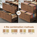 Brown Farmhouse Two Drawer Filing Cabinet Organizer