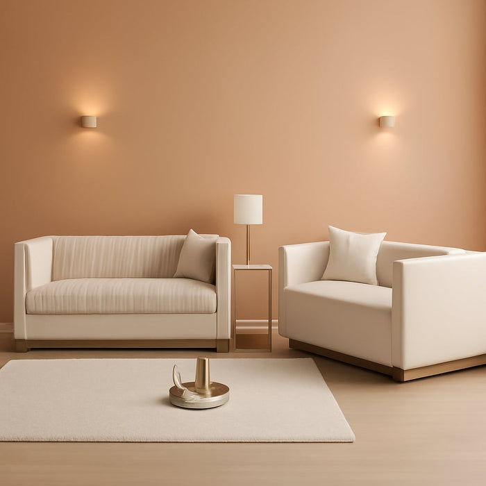 Velvet Sofa Set Luxury Couch Set Living Room Couches and Loveseat Sets Modern Sofa Couch Set L Shaped Couches with Gold Metal Legs and Nailhead for Living Room, Apartment and Office