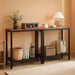 29.5" Narrow Console Table, Set of 2, Small Entryway Table with Shelf, 2 Tier Thin Sofa Table, behind Couch Table, Side Table, for Hallway, Living Room, Rustic Brown and Black BF74XGP201
