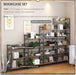 Six Tier Foldable Brown Bookcase Industrial Finish