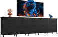 92 Inch Dresser TV Stand for 98 Inch TV, 15 Drawer Dresser, Black
