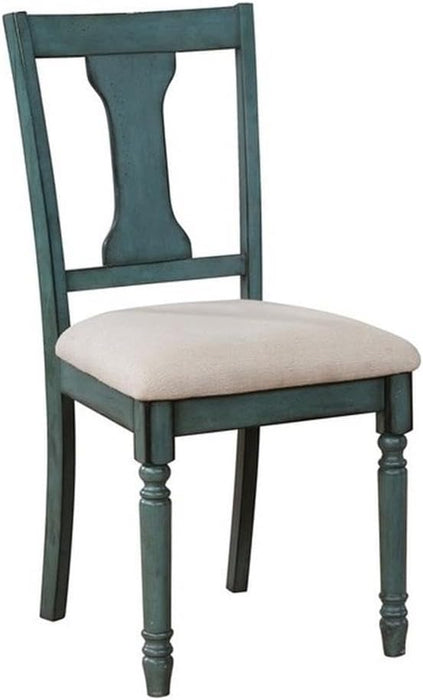 Furniture Willow, Teal Blue, Set of 2 Side Chair,