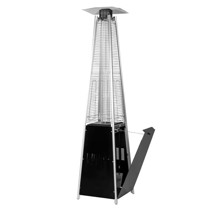 48,000 BTU Black Heat-Focusing Propane Gas Patio Heater with Wheels