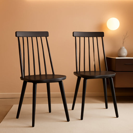 American Homes Collection Burris Country Farmhouse Grey Spindle Side Chair , Wood, (Set of 2)