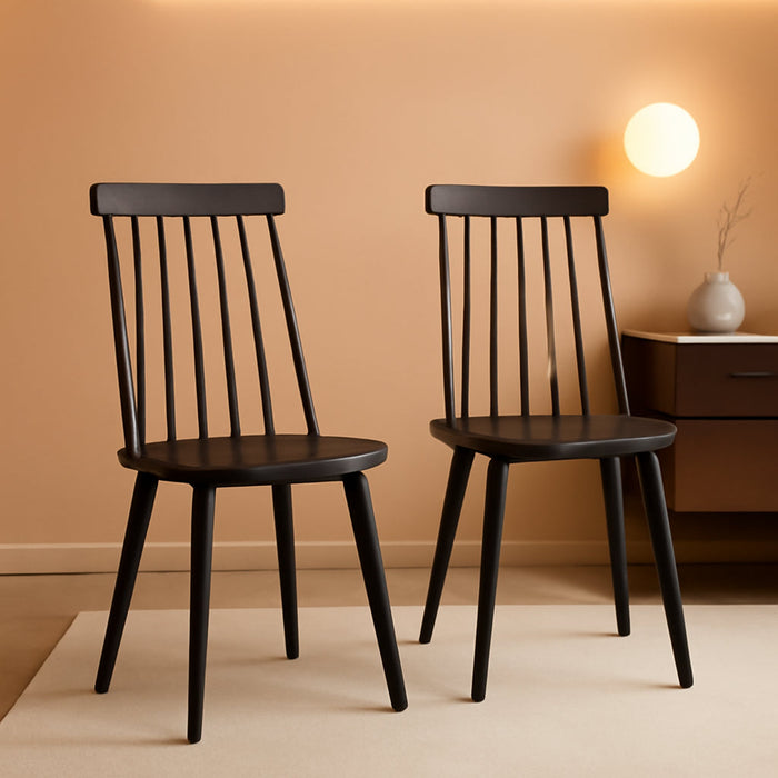 American Homes Collection Burris Country Farmhouse Grey Spindle Side Chair , Wood, (Set of 2)