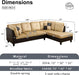 2 Pieces Sectional Sofa Sets, L-Shape Sofa Microfiber Couch Living Room Sofa Set with Chaise Using for Living Room Furniture(A-Beige, Right Hand Facing)