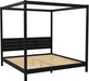 Isla Slatted Headboard Canopy Bedframe, King, Black