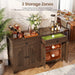 Arched Sideboard Buffet Cabinet 47" W, 2PCS Cracked Oak | Modern Coffee Bar Cabinet, 1 Drawer & 2 Doors, Adjustable Shelves, Accent Kitchen Sideboard with Storage