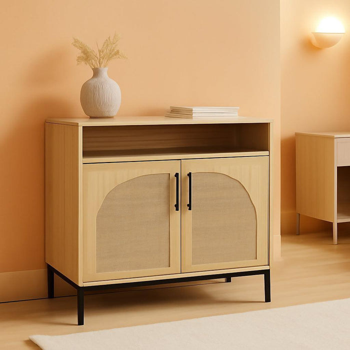 Rattan Sideboard Buffet Cabinet, Entryway Table, Accent Storage Cabinet, Console Table for Hallway, Living Room, Dining Room - Natural
