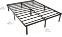 Sturdy Heavy-Duty Non-Slip Platform Bed Frame Full Size Storage, Steel Slat Support, Noise Free, Easy Assembly, 14 Inch Black