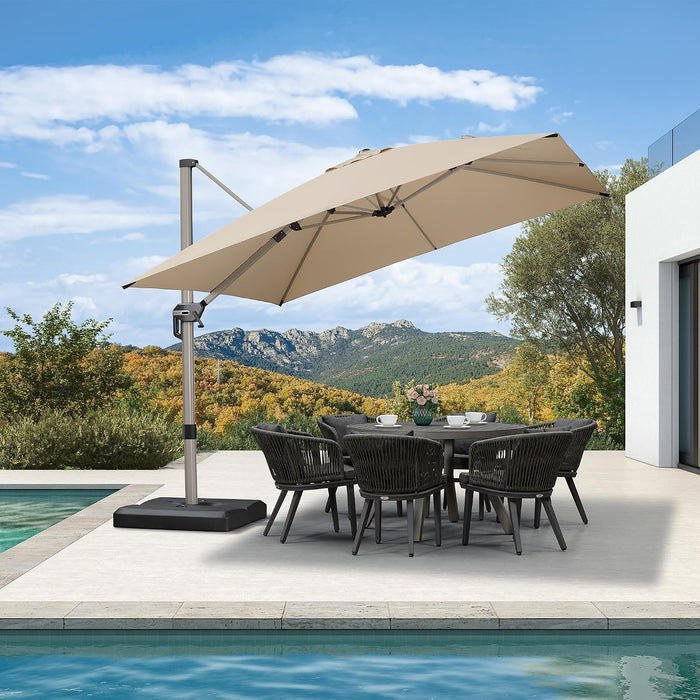 Patio Umbrella Base 35.8'' × 34.6'' Water & Sand Filled HLR90