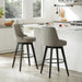 Bar Stools, 360° Swivel Upholstered Bar Stool with Back, 30" H Bar Height Barstools, Set of 2, Faux Leather in Stone Grey