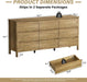 63" Wide 9 Drawer Wood Dresser for Bedroom with Legs, Natural Oak