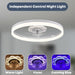 24'' Ceiling Fan with Light, Upgraded Low Profile Ceiling Fan with Light, Dimmable Flush Mount Ceiling Fan with Light, Fan Light, 6 Speeds, App & Remote Control, Quiet Fan for Bedroom, Kitchen