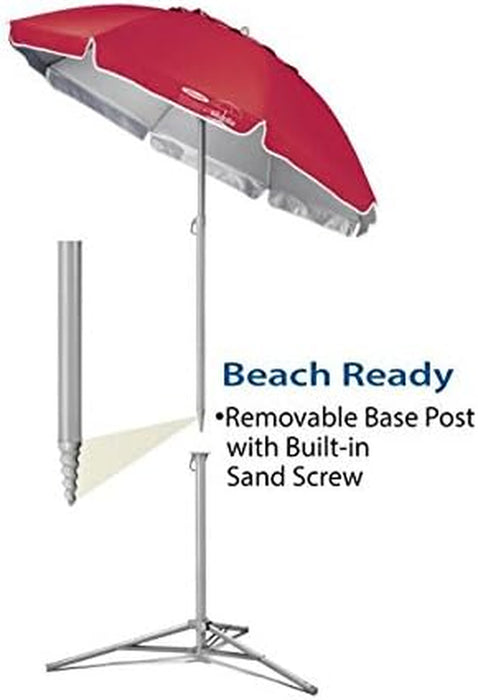 Portable Sun Shade Umbrella, Lightweight Adjustable Instant Sun Protection - Red