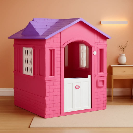 Cape Cottage Pretend Princess Playhousefor Kids, Indoor Outdoor, with Working Doors and Windows, for Toddlers Ages 2+ Years,Pink,Large