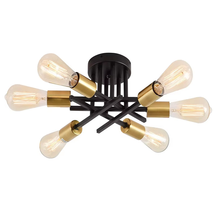 Semi Flush Mount Modern Chandelier Mid Century Modern Chandelier Close to Ceiling Lighting Black Ceiling Light Fixture Sputnik C