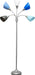 LF2006-SBG 67" Contemporary Multi Head Medusa 5 Light Adjustable Gooseneck Silver Floor Lamp with Blue, White, Gray Shades for Kids Bedroom Playroom Living Room Office