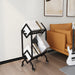 Bookshelf Book Rack Industrial Metal Bookcase 2 Tier Holder with Wheels Modern Stylish Design Magazines Files Album Recipe Book Storage Organizer for Sofa End Bed Beside