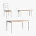 Gesthaven Casual Modern Dining Room Table Set with 4 Chairs and Bench, Set of 6, Mango Wood, 30.25" Table Height, White & Light Brown