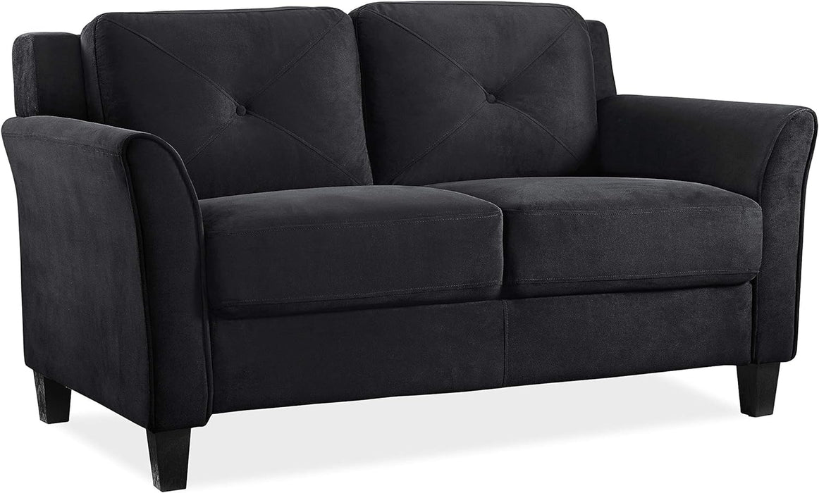 57" Black Loveseat - Harrington