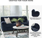 Blue Corduroy Contemporary Sofa For Comfortable Living