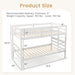 Bunk Bed Twin over Twin, Solid Wood Detachable Bed Frame with High Guardrails & Integrated Ladder, Wooden Slatted Bunk Bed for Kids & Teens, No Box Spring Needed, White