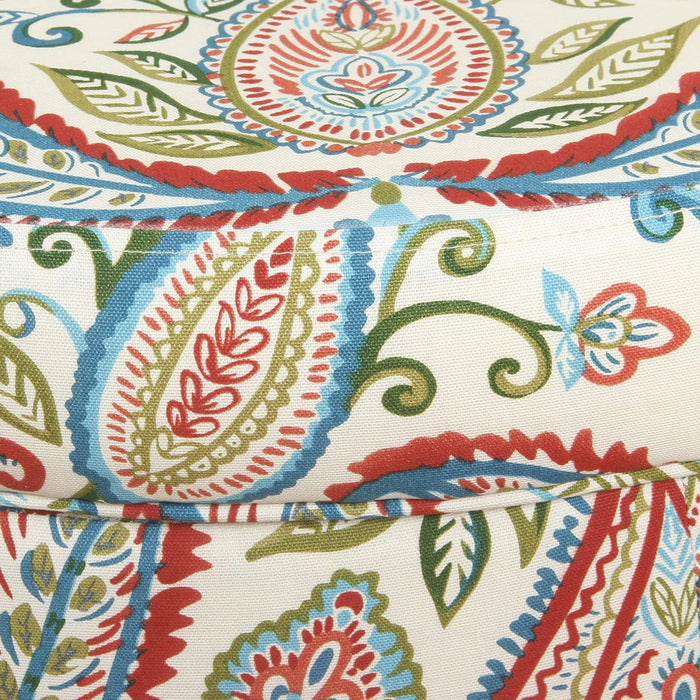 Home Decor | Upholstered round Storage Ottoman | Ottoman with Storage for Living Room & Bedroom, Bold Paisley
