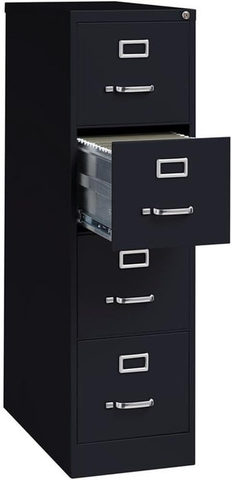 Hirsh 15" W 4 Drawer Vertical File Cabinet, Black, Letter 16699-1 Each