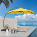 11Ft Offset Cantilever Patio Umbrella with Base Included, Large round Aluminum Outdoor Umbrella, 360° Rotation & Infinite Tilt, Heavy Duty Frame for Deck Pool Backyard, Yellow