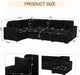 Black 122Inch U Shaped Sleeper Sectional USBChargingPorts