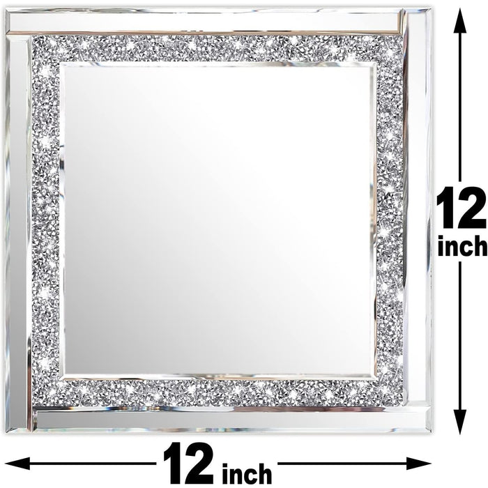 Crystal Crush Diamond Silver Mirror 2Pcs