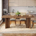 Farmhouse Dining Table for 4 to 6 People, 63-Inch Rectangle Wooden Kitchen Table with Large Tabletop and Heavy Duty Legs for Dining Room,Kitchen, Vintage Brown
