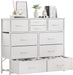 10-Drawer Dresser, Fabric Storage Tower with Drawers for Bedroom, Dresser Drawer with Handle for Bedroom, Living Room, Hallway, Closets & Nurseryteel Frame, Wood Top (10 Drawer/White)