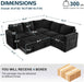 Black 83Inch DeluxeSleeper Sectional Sofa With Storage