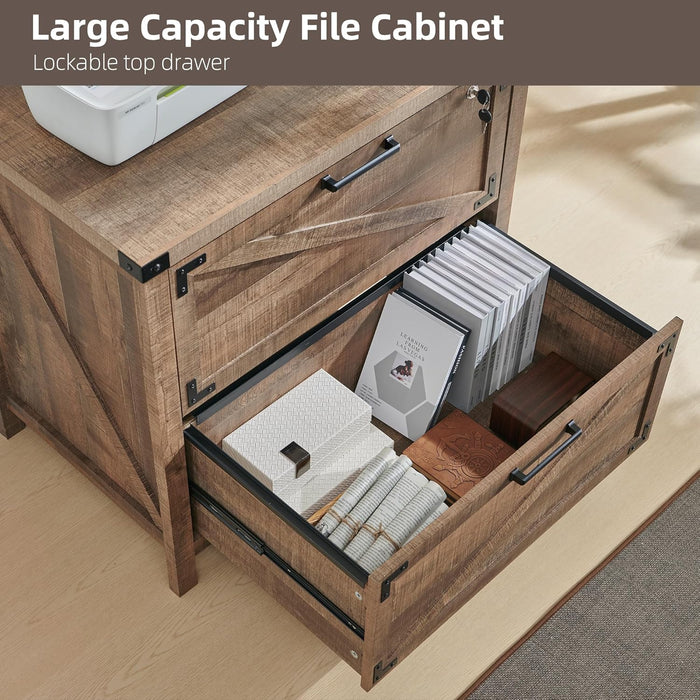 2-Drawer Farmhouse Filing Cabinet for Home Office