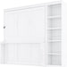 Murphy Bed Chest Full Size,Hideaway Wall Bedframe with Desk and Bookshelf,Space Saving Cabinet Bed W/Shelf,Slat Support,Can Be Folded,Bedroom Furniture for Small Space,White