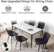 Leather Dining Chairs Set of 4, Upholstered Dining Room Chairs with Metal Legs, Modern Dining Chair for Dining Room, Kitchen (Black)