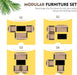 4 Piece Patio Furniture Set, Outdoor Rattan Conversation Set with Coffee Table, outside Wicker Sectional Sofa Couch with Cushion, Brown and Khaki