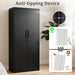 Black Powdercoated Steel Storage Cabinet Lock 71Inch